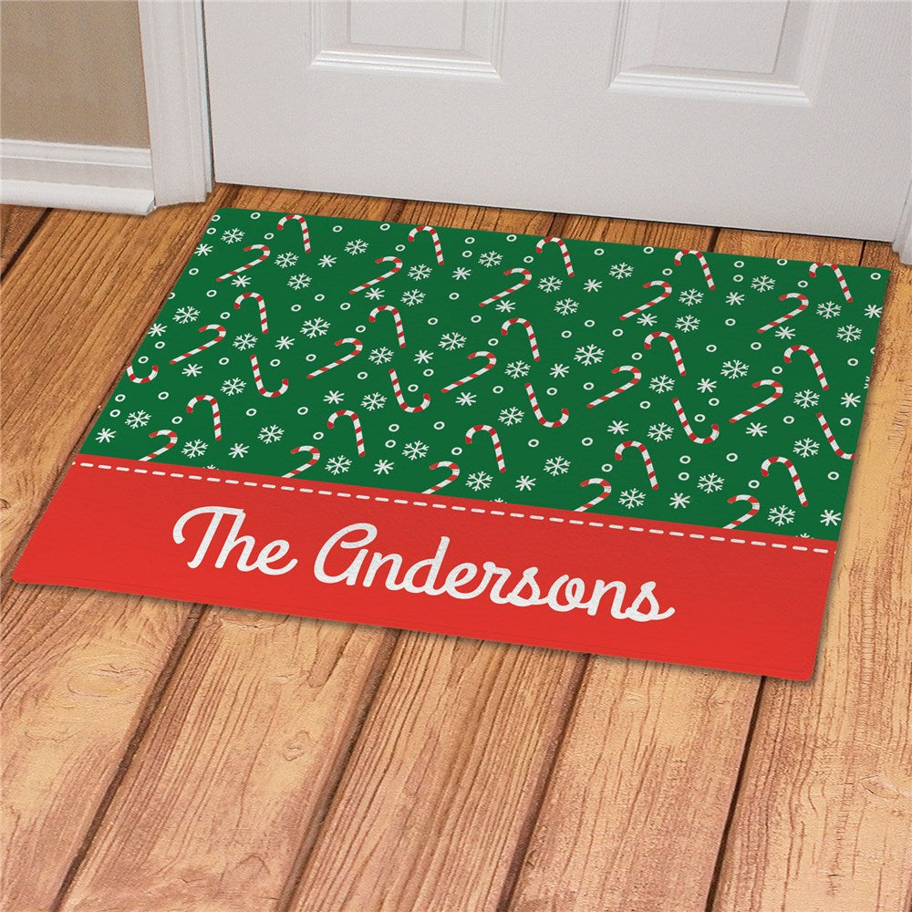 Personalized Candy Canes Doormat - Sunny Jar Personalized™