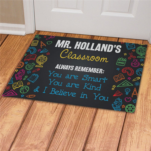 Personalized Colorful Classroom Doodles Doormat - Sunny Jar Personalized™