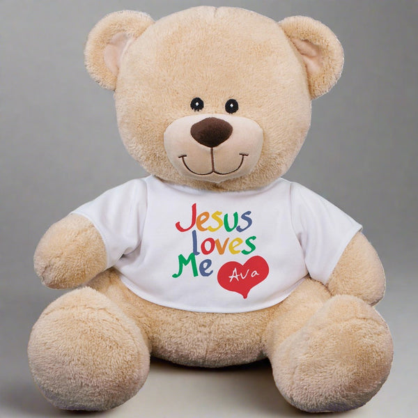 Personalized Jesus Loves Me Teddy Bear - Sunny Jar Personalized™