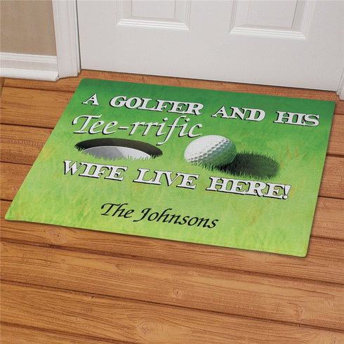 Personalized Tee-rrific Wife Golf Doormat - Sunny Jar Personalized™