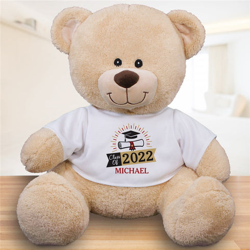 Personalized Cap and Diploma with name and year Sherman Bear 11"