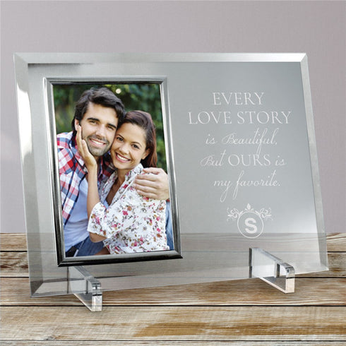 Engraved Every Love Story Glass Frame - Sunny Jar Personalized™