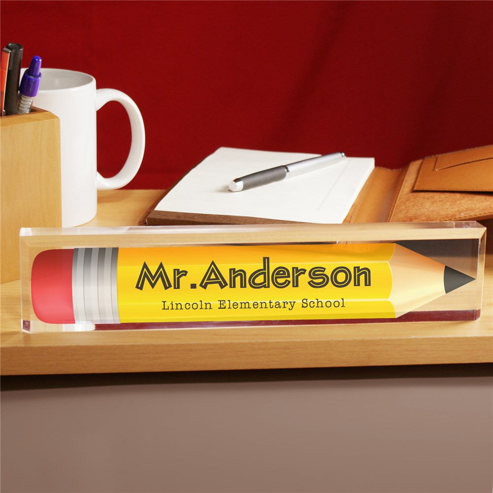 Personalized Pencil Acrylic Name Plate - Sunny Jar Personalized™