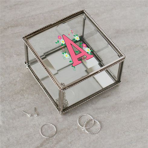 Personalized Floral Initial Jewelry Box - Sunny Jar Personalized™