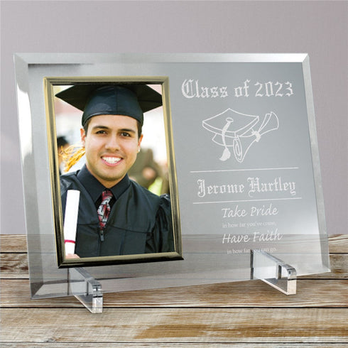 Take Pride Graduation Beveled Glass Picture Frame - Sunny Jar Personalized™