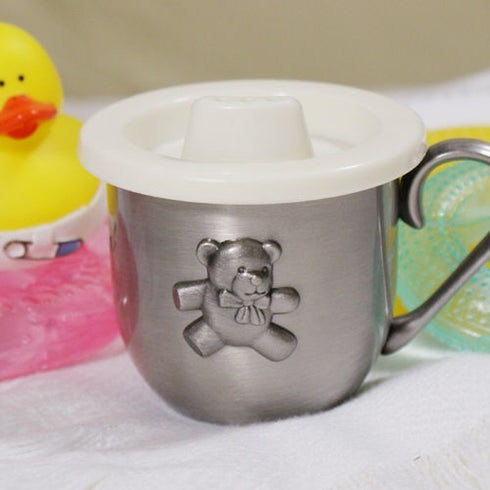 Personalized Teddy Bear Silver Baby Cup - Sunny Jar Personalized™