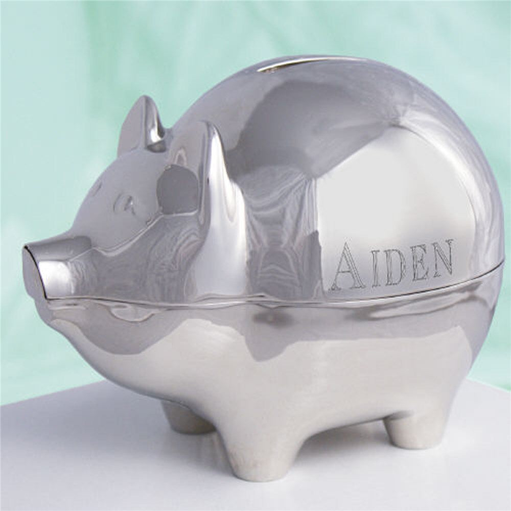 name Silver Piggy Bank - Sunny Jar Personalized™