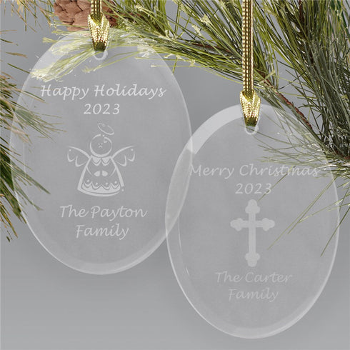 Merry Christmas Glass Ornament - Sunny Jar Personalized™