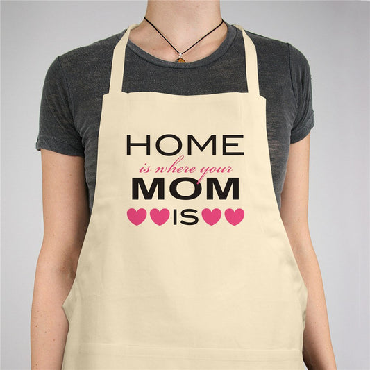 Home Is Where Your Mom Is Natural Apron - Sunny Jar Personalized™