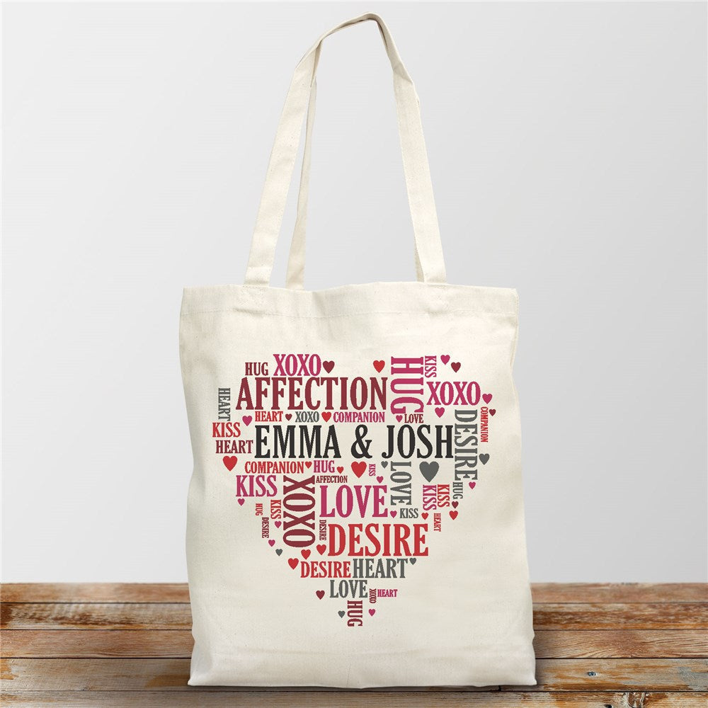 Couples Heart Tote Bag - Sunny Jar Personalized™