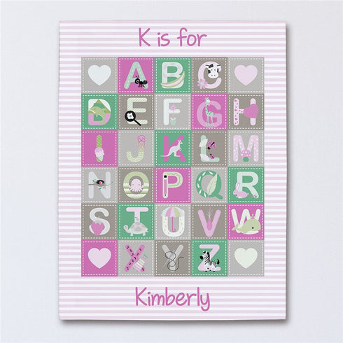 Personalized Alphabet Baby Girl Canvas - Sunny Jar Personalized™