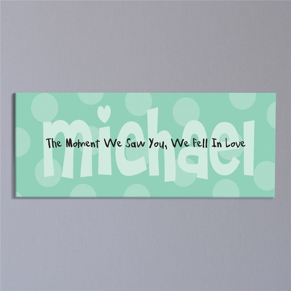 The Moment We Saw You... Personalized Baby Wall Canvas - Sunny Jar Personalized™