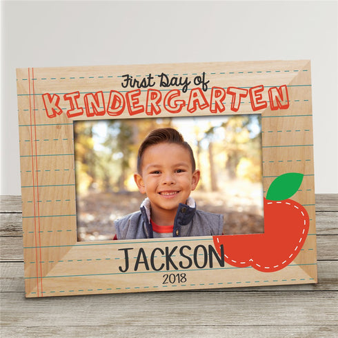 Personalized First Day of School Apple Wood Frame - Sunny Jar Personalized™