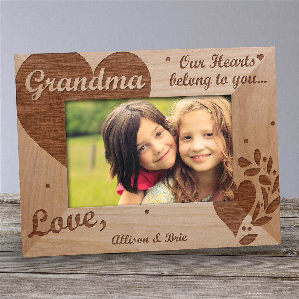 Our Hearts Belong To You Personalized Wood Picture Frame - Sunny Jar Personalized™