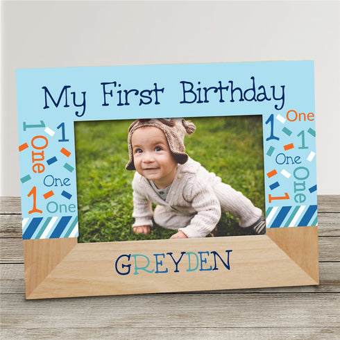 Personalized My First Birthday Static Word Art Picture Frame - Sunny Jar Personalized™