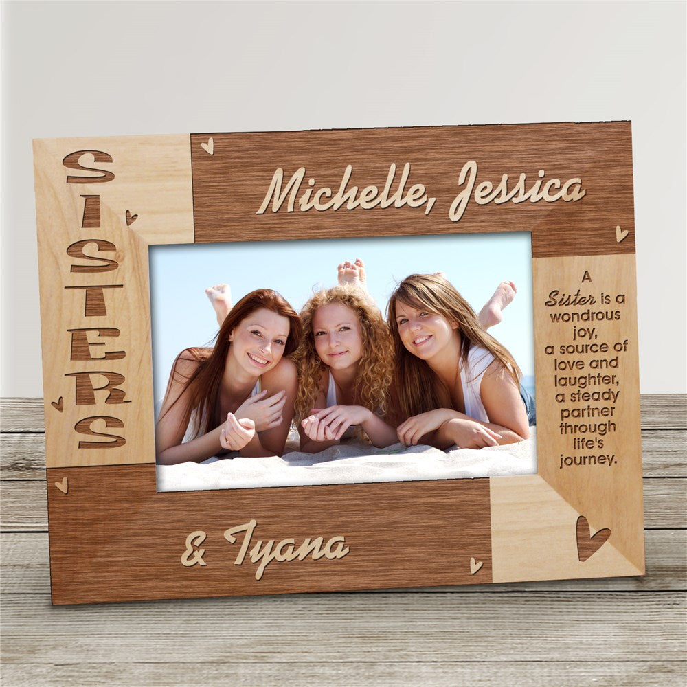 Sisters Personalized Wooden Picture Frame - Sunny Jar Personalized™