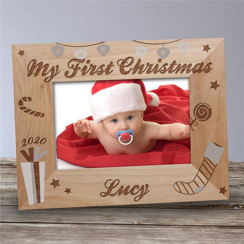 My First Christmas Engraved Picture Frame - Sunny Jar Personalized™