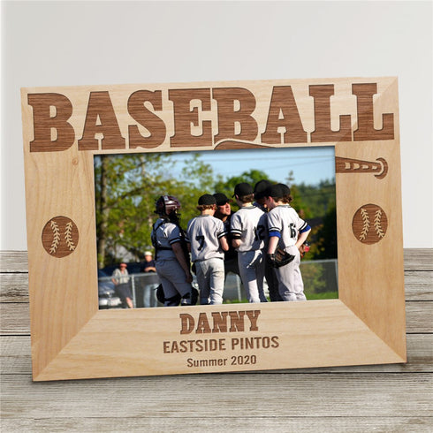 Baseball Wood Picture Frame - Sunny Jar Personalized™