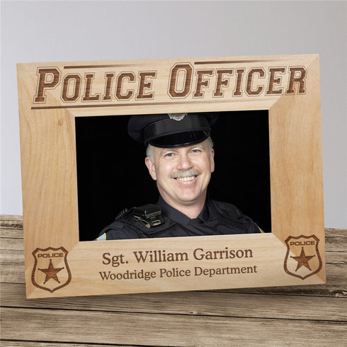 Police Officer Wood Picture Frame - Sunny Jar Personalized™