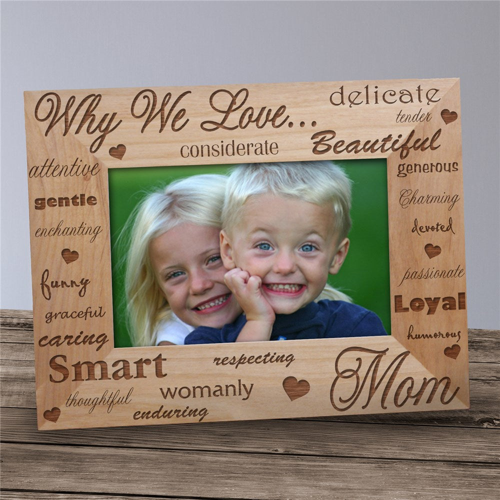 Engraved Why I Love Wood Picture Frame - Sunny Jar Personalized™