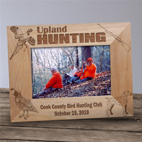 Engraved Upland Hunting Wood Picture Frame - Sunny Jar Personalized™