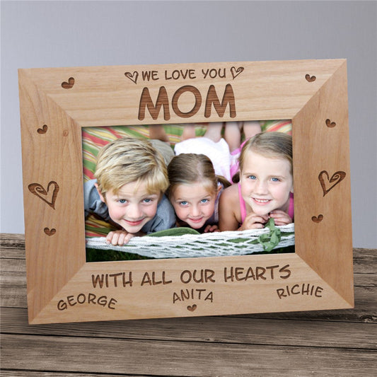 All Our Hearts Personalized Wood Picture Frame - Sunny Jar Personalized™