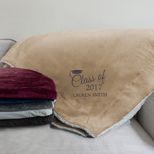 Embroidered Class Of Sherpa Blanket - Sunny Jar Personalized™