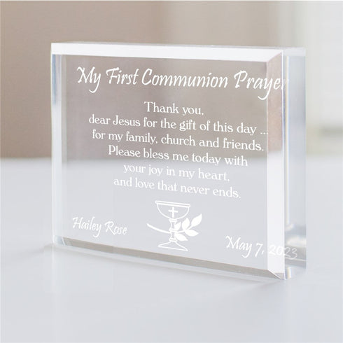 My First Communion Prayer Keepsake - Sunny Jar Personalized™