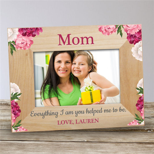 Personalized Mom Everything I am You Helped Me To Be Wooden Picture Frame - Sunny Jar Personalized™