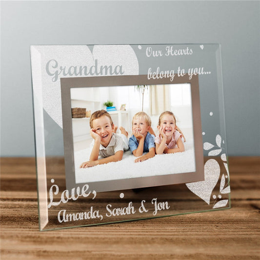 Engraved Our Hearts Belong To Glass Picture Frame - Sunny Jar Personalized™