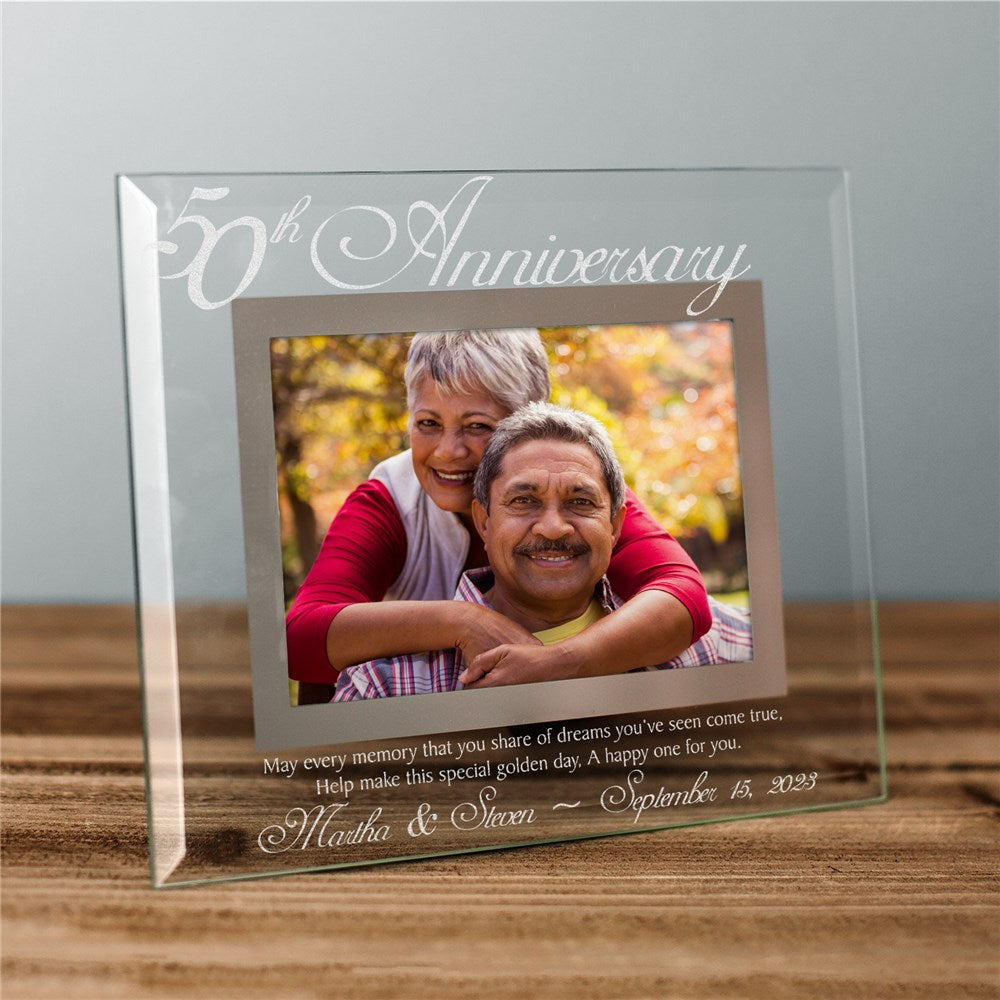 50th Anniversary Glass Picture Frame - Sunny Jar Personalized™