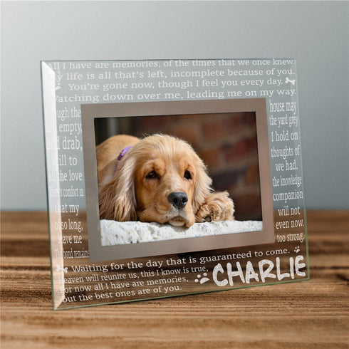 Engraved Memories Pet Memorial Glass Frame - Sunny Jar Personalized™