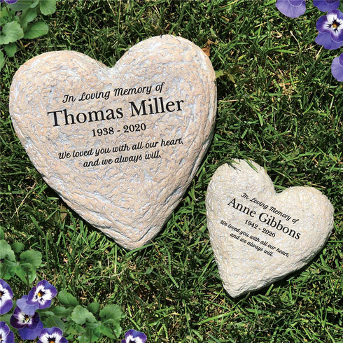 Engraved In Loving Memory Heart Stone - Sunny Jar Personalized™