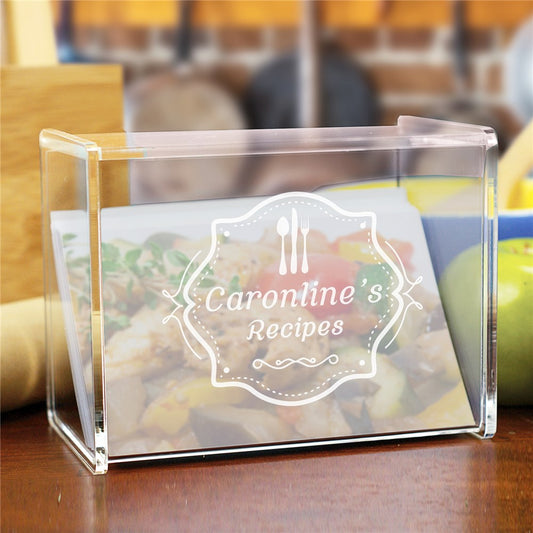 Personalized Acrylic Recipe Box - Sunny Jar Personalized™