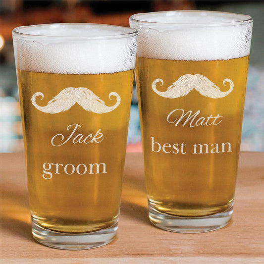 Engraved Groomsmen Beer Glass - Sunny Jar Personalized™