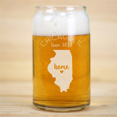 Personalized Home State Beer Can Glass - Sunny Jar Personalized™