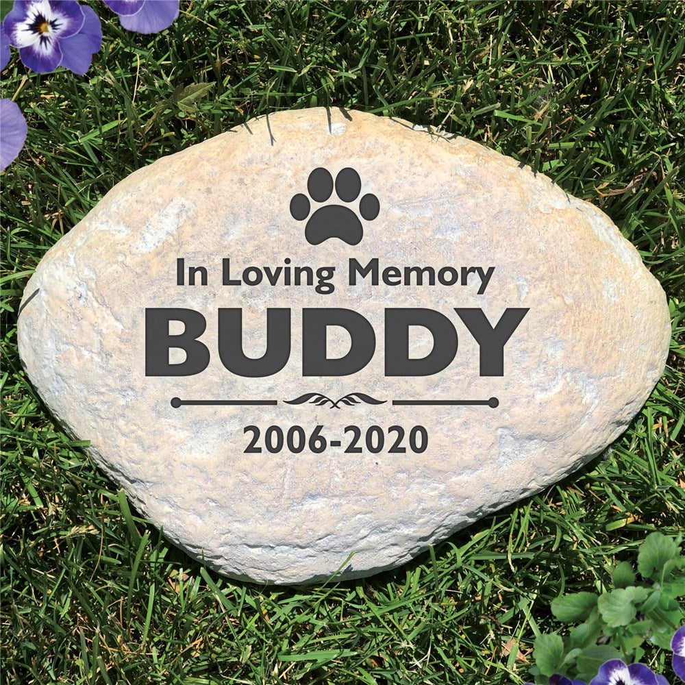 Engraved Pet Memorial Garden Stone - Sunny Jar Personalized™