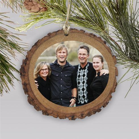 Personalized Photo Wood Round Ornament - Sunny Jar Personalized™