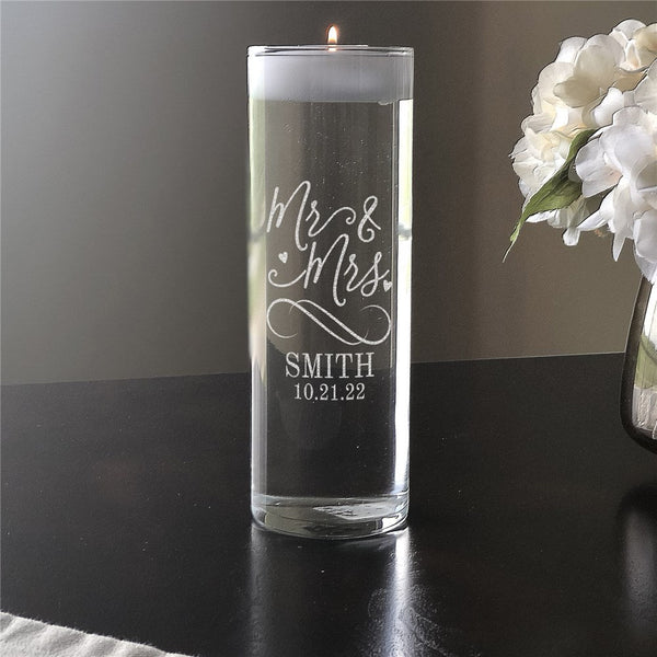 Engraved Mr. & Mrs. Candle Vase - Sunny Jar Personalized™