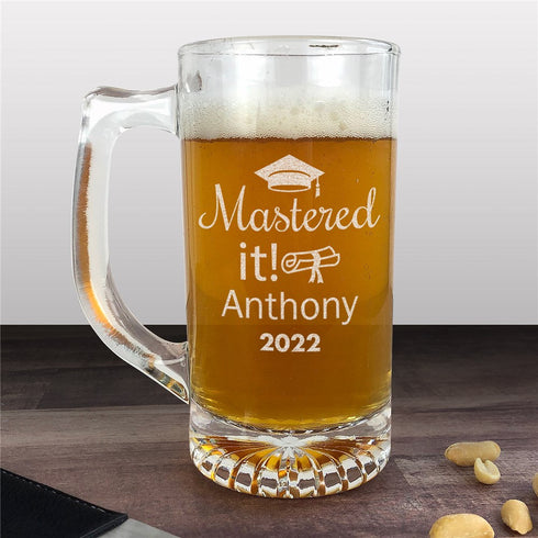 Engraved Mastered It! Sports Glass Mug - Sunny Jar Personalized™