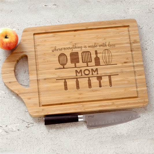 Engraved Where Everything is Made with Love Cutting Board - Sunny Jar Personalized™