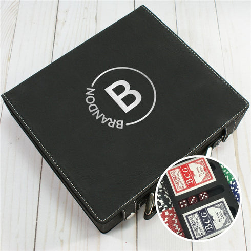 Engraved Groomsmen Circle Name Poker Set - Sunny Jar Personalized™