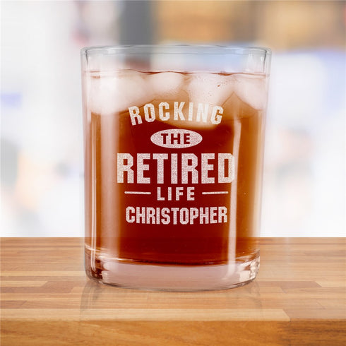 Engraved Rocking the Retired life Rocks glass - Sunny Jar Personalized™