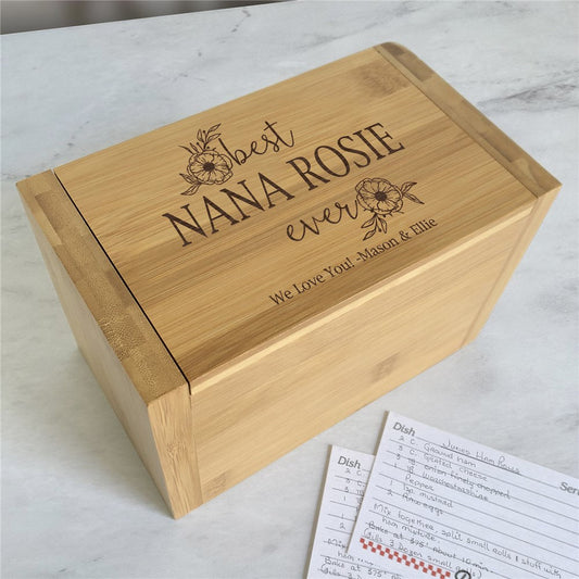 Engraved Best Ever Recipe Box - Sunny Jar Personalized™