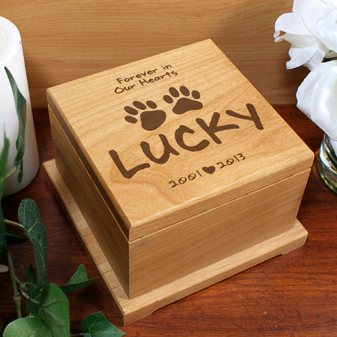 Engraved Wooden Memorial Pet Urn - Sunny Jar Personalized™