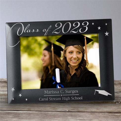 Engraved Black Graduation Picture Frame - Sunny Jar Personalized™