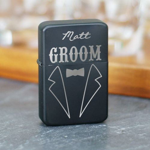 Engraved Groomsmen tuxedo Lighter - Sunny Jar Personalized™