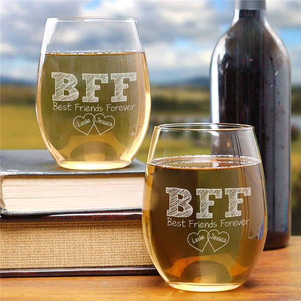 BFF Wine Glass Set - Sunny Jar Personalized™