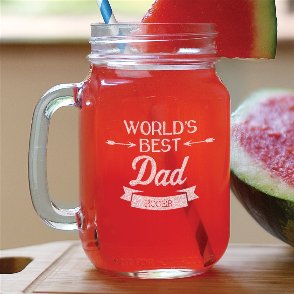 Engraved World's Best Dad Mason Jar - Sunny Jar Personalized™