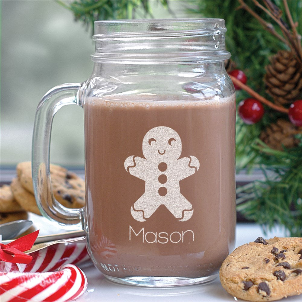 Engraved Gingerbread Mason Jar - Sunny Jar Personalized™